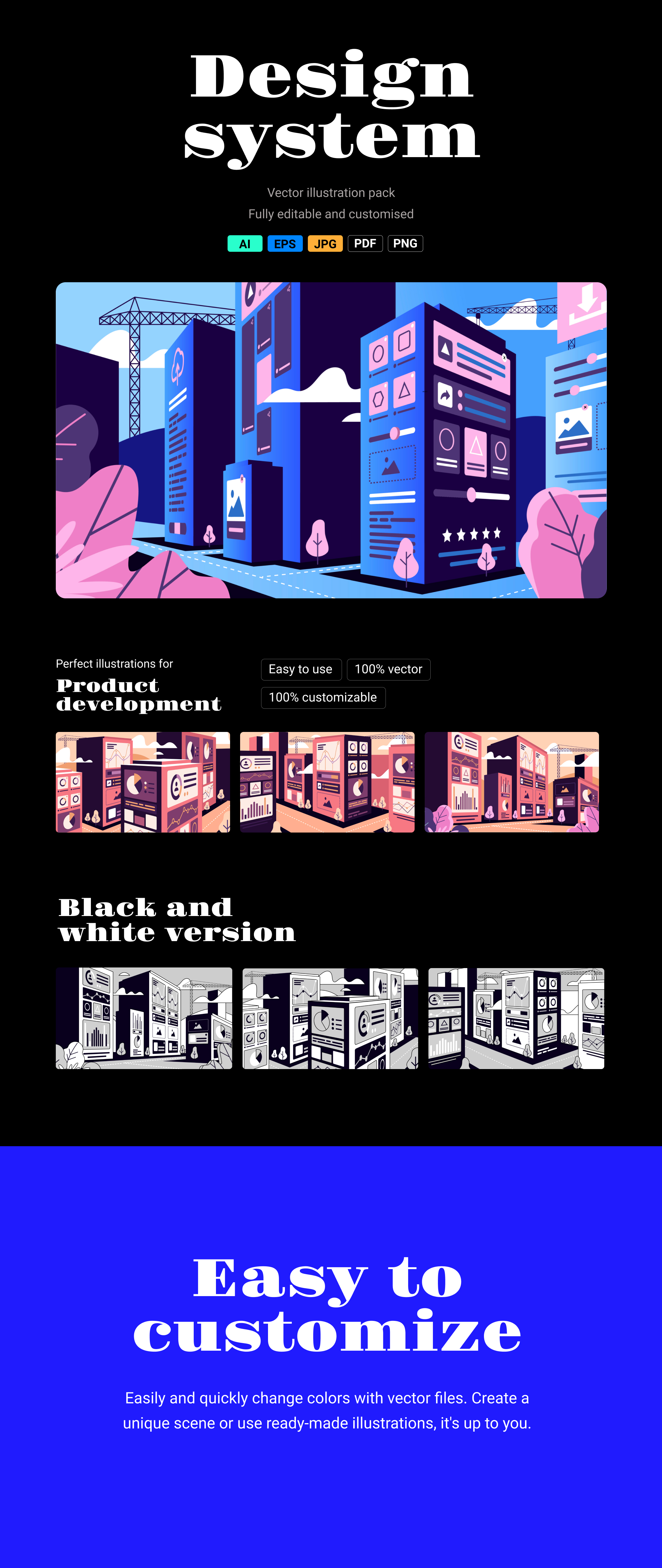 素材库下午茶:分析工具设计系统矢量插画素材插图