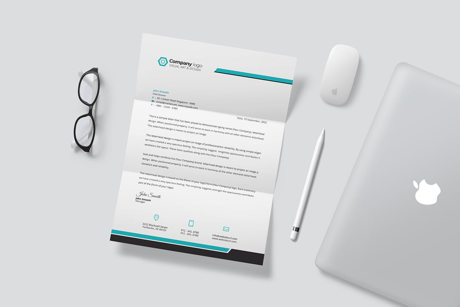 企业定制信纸排版设计模板 Letterhead插图(4)