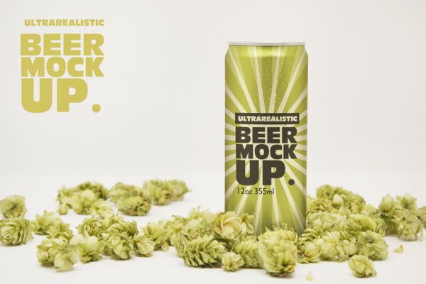 12盎司啤酒易拉罐外观设计前视图素材库精选 Front 12oz Beer Can Mockup