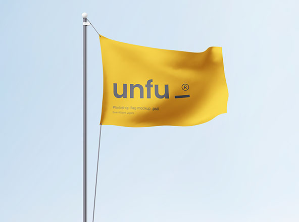 旗帜广告设计效果图样机模板 Simple Flag Mockup