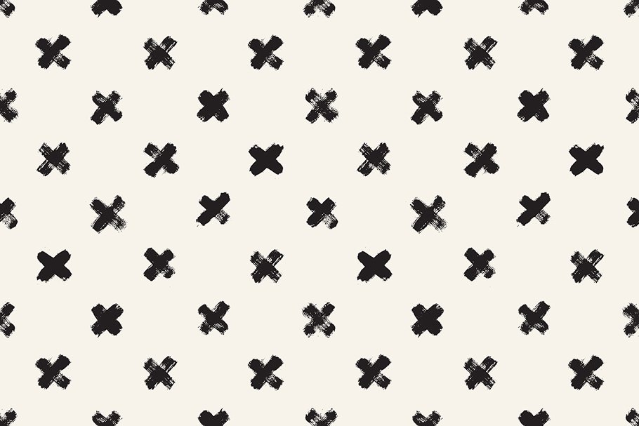 笔刷手绘图案花样纹理 Brush Strokes Seamless Patterns插图(1)