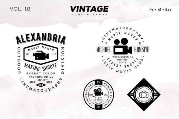 欧美复古设计风格品牌素材库精选LOGO商标模板v18 Vintage Logo &amp; Badge Vol. 18