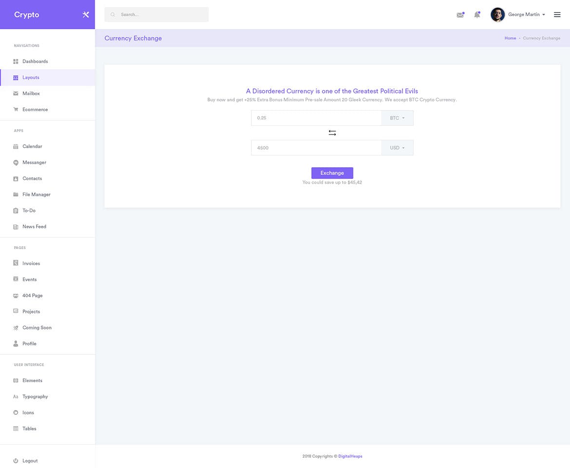 加密货币交易网站后台仪表板用户界面设计套件 CryptoCurrency Dashboard UI Kit插图(4)