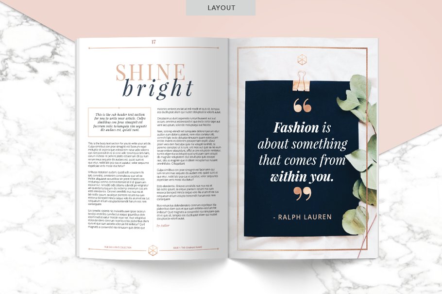 玫瑰金排版风格杂志模板 ROSE GOLD | Magazine插图(6)