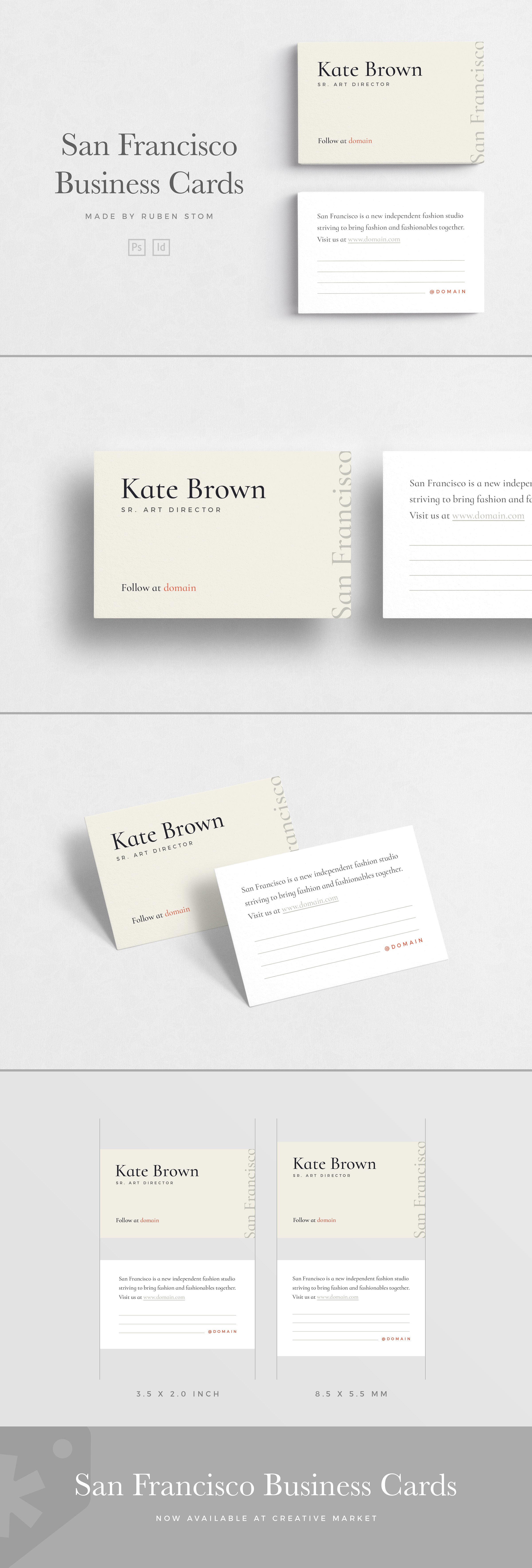 极简主义企业名片设计模板1 San Francisco Business Cards插图