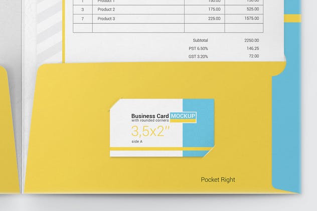 办公专用文件夹样机模板 Reinforced Two Pocket Presentation Folder Mockup插图(1)