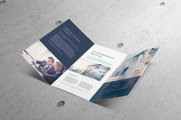 三折页小册子传单样机模板 Tri fold Brochure Mockup插图(5)