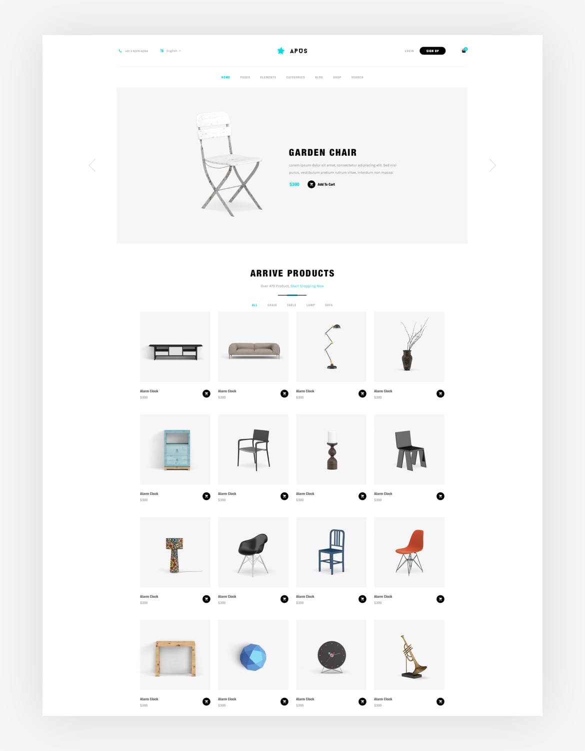 多用途家具品牌网站&网上商城PSD设计模板 Apus – Multipurpose Funirure Shop,Interior Agency插图(9)