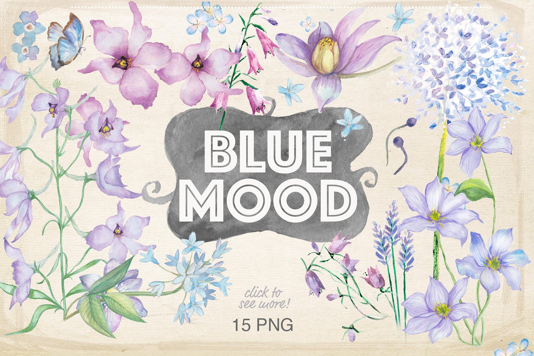 超级手绘水彩花园元素合集[1.23GB] Amazing garden 100 PNG插图(16)