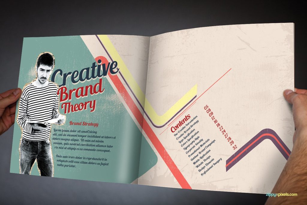 一款复古风画册模版下载[ai,indd,pdf]插图(4)