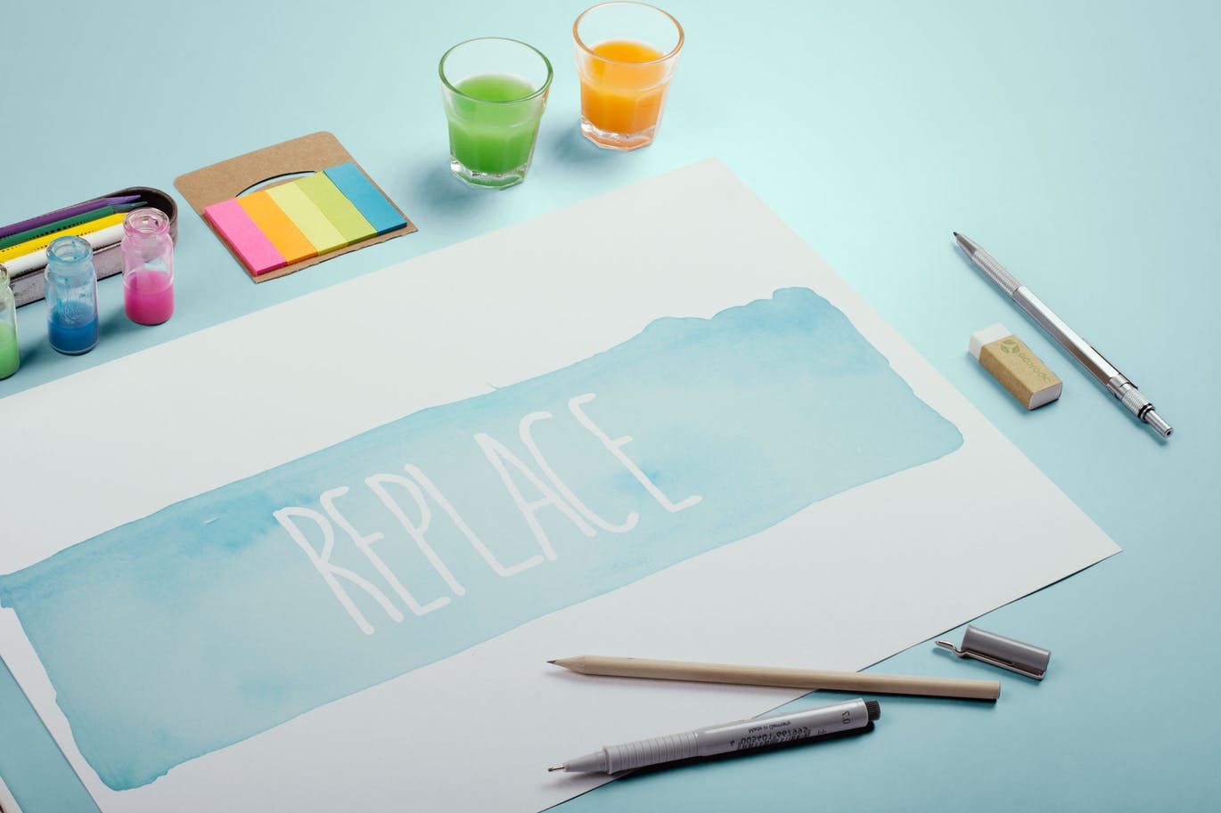 水彩手绘作品欣赏展示样机模板#7 Watercolor Paint Mockup Template #7插图