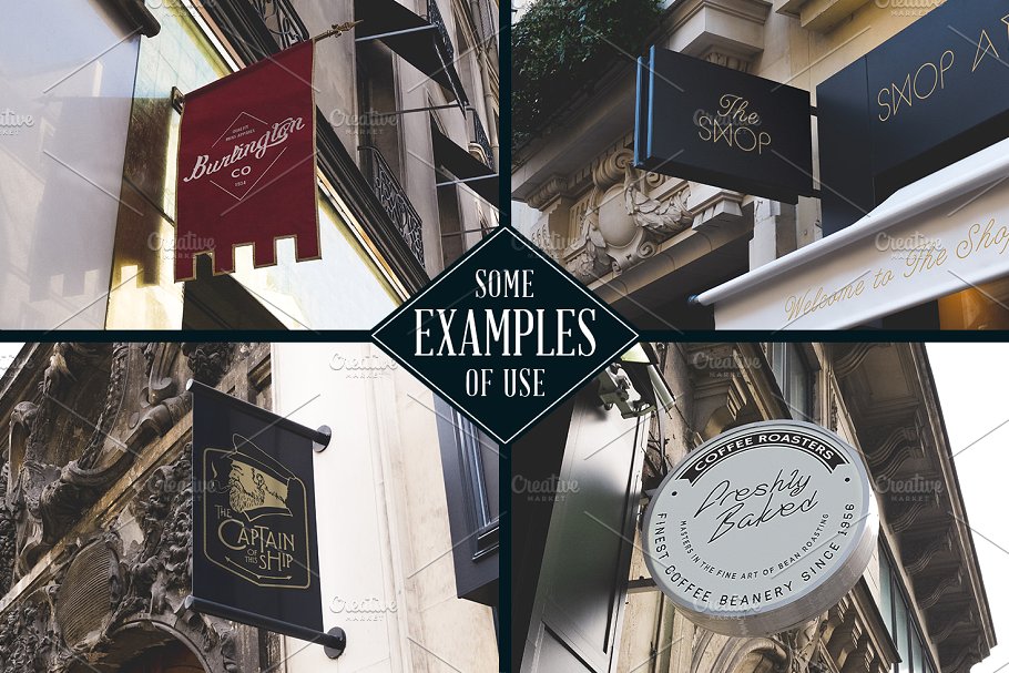 50款真实街景店招Logo样机 50 Signs mockups插图(1)