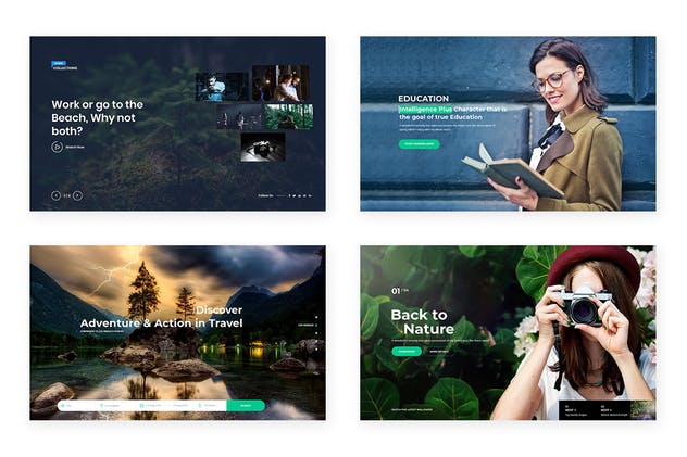 20套超级巨无霸Header网站UI模板 20 Hero Headers for Web UI Kit插图(3)