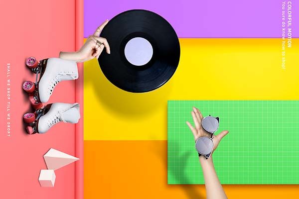 时尚三维空间立体创意电商海报模板PSD下载