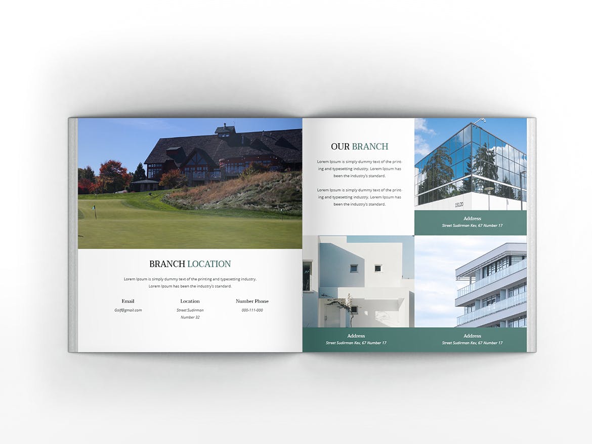 高尔夫俱乐部/体育运动场馆介绍画册设计模板 Golf Square Brochure Template插图(12)