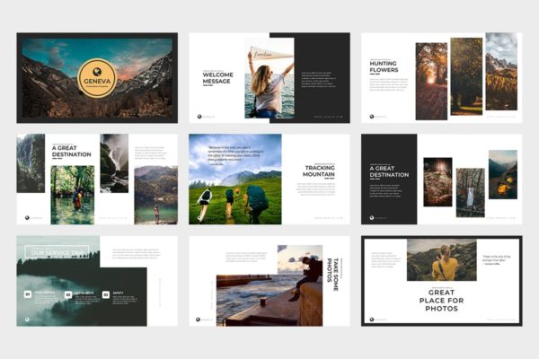 户外运动品牌推广PPT幻灯片模板 Geneva : Powerpoint Presentation