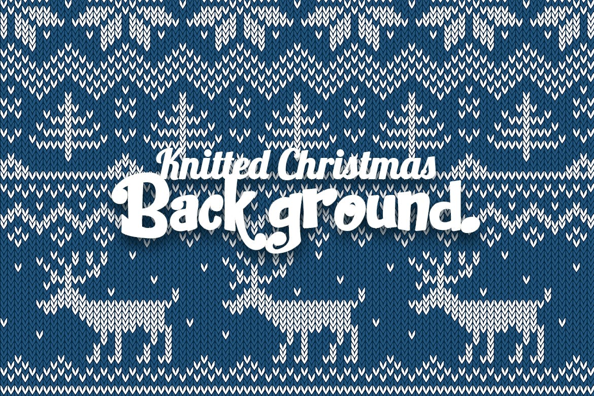 圣诞节主题北欧风格刺绣针织图案纹理背景素材v2 Knitted Vector Christmas插图(1)