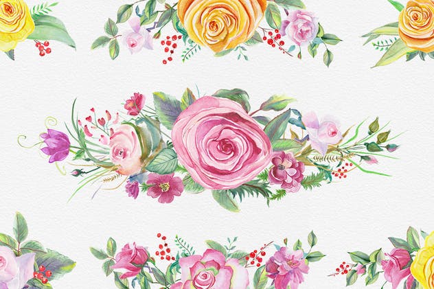 高品质花卉水彩DIY剪贴画合集 Watercolor DIY Pack插图(8)