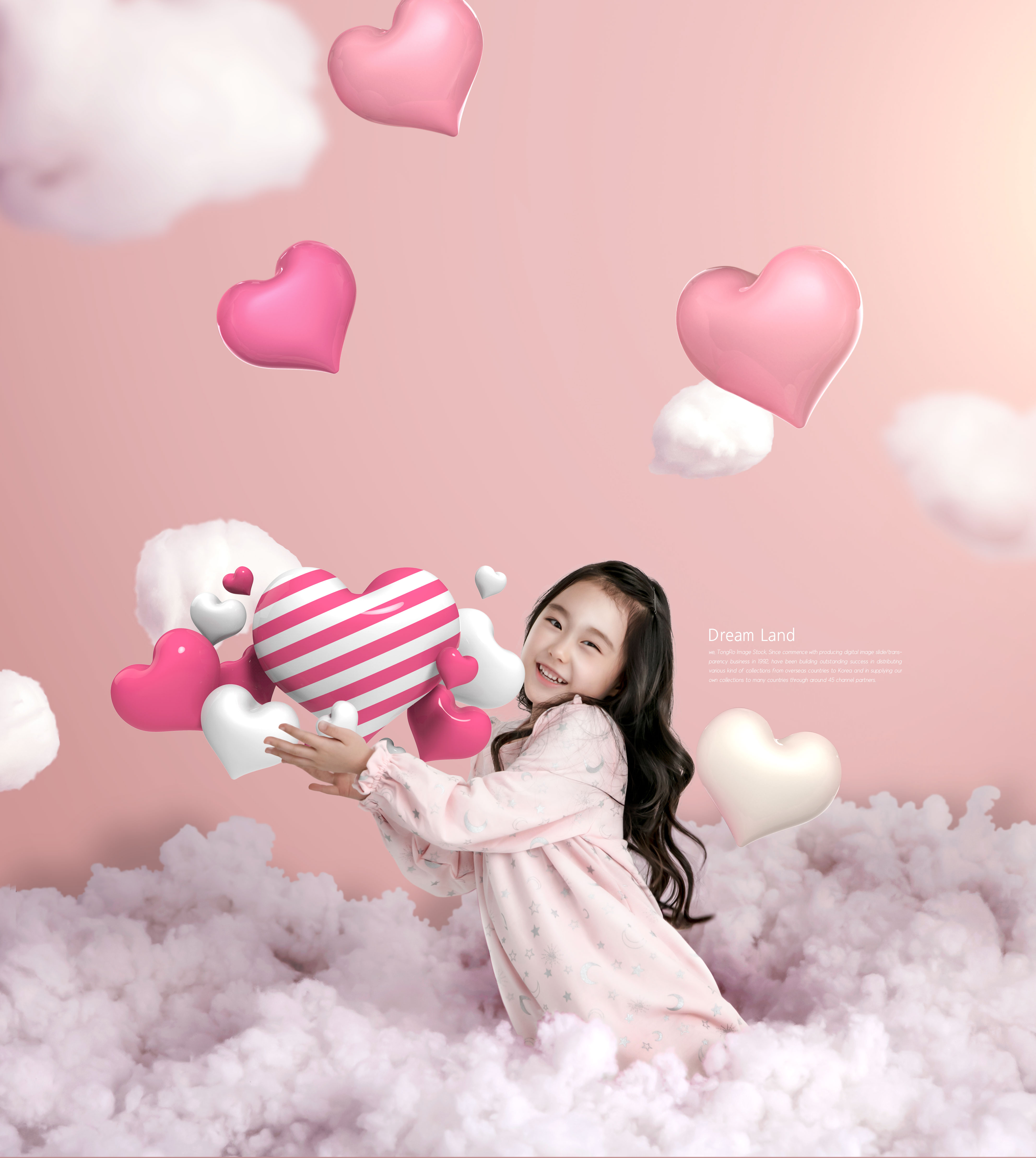 粉色爱心儿童海报设计素材插图