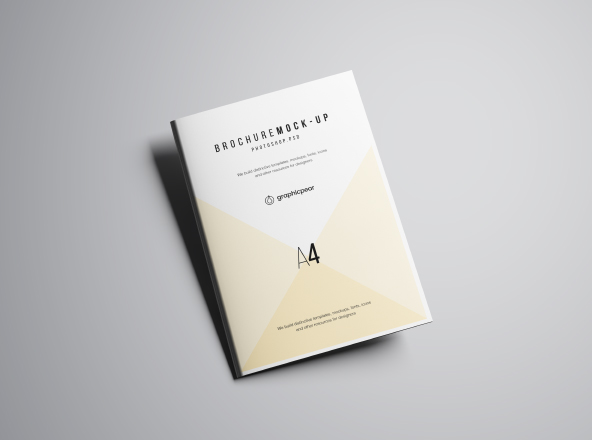 A4宣传单设计效果图样机PSD模板 Photoshop A4 Brochure Mockup .PSD