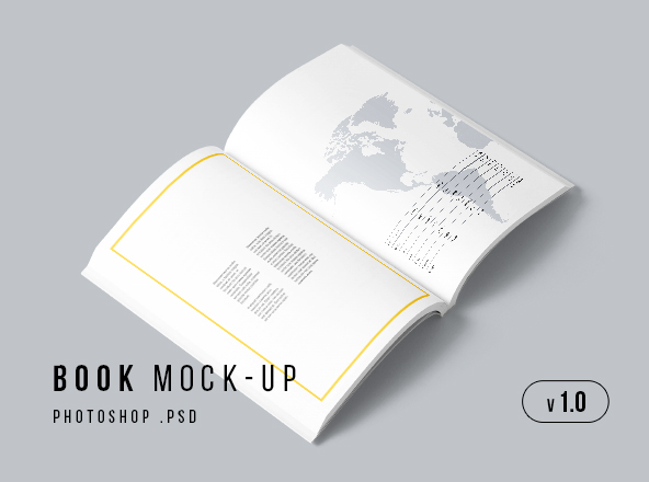 A4标准尺寸图书内页排版设计图样机模板 Photoshop A4 Book Mockup