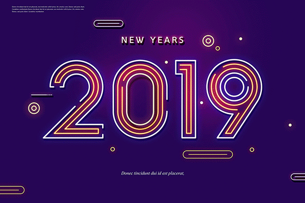 2019猪年数字创意图形素材PSD
