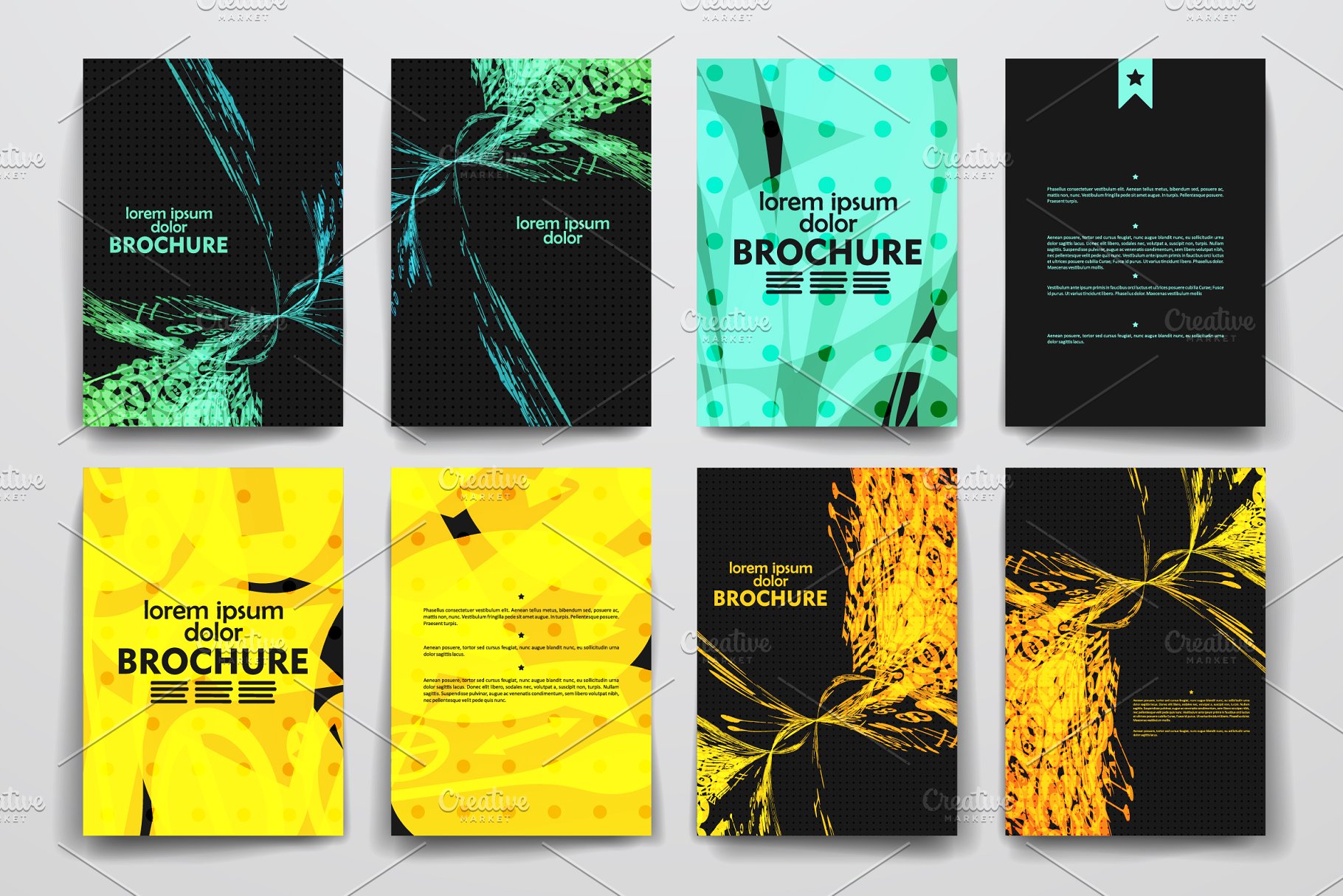 奇幻抽象图案背景画册模板 Abstract brochures插图(6)