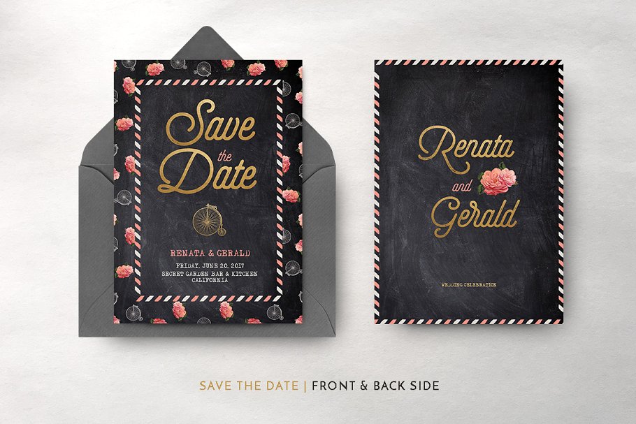 复古怀旧风格旅行婚礼设计物料素材 Vintage Travel Wedding Suite插图(17)