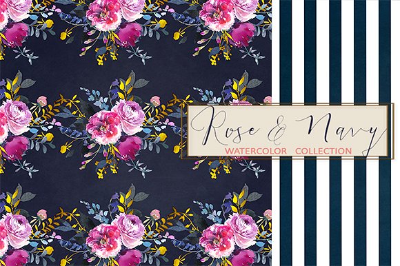 水彩玫瑰牡丹剪贴画 Watercolor Roses Peonies Clipart插图(6)