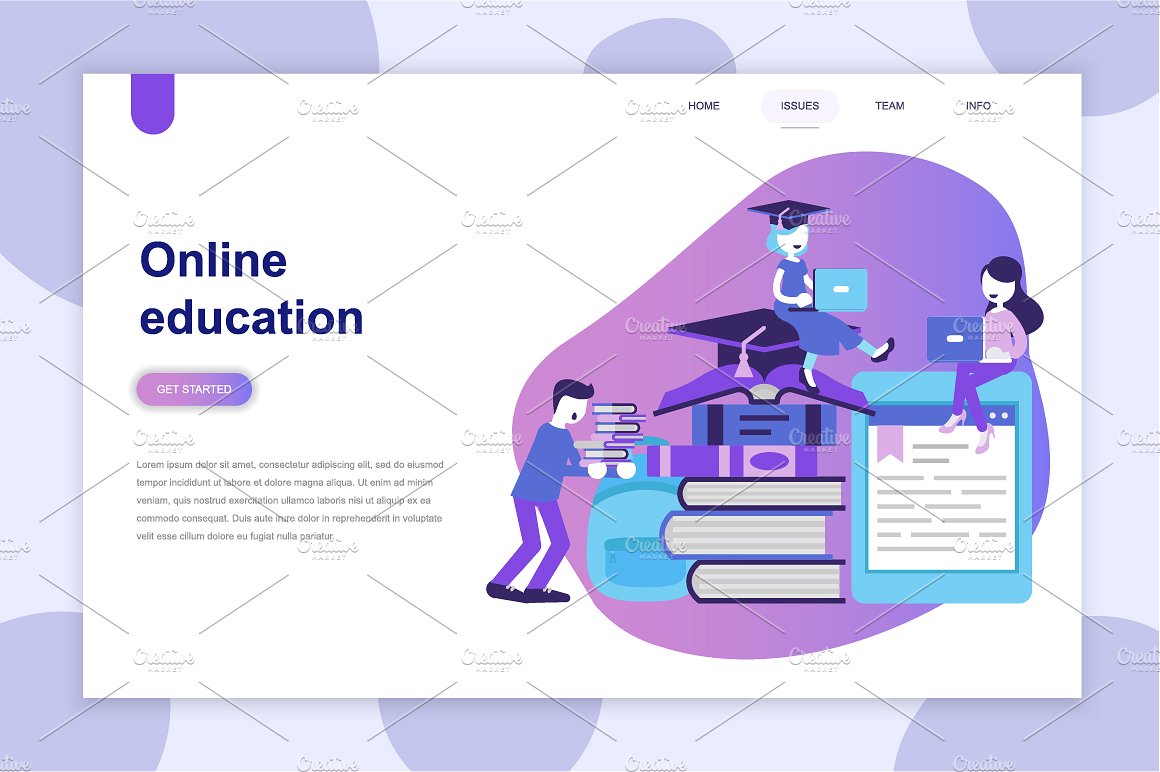 扁平概念ui界面设计套件 Landing Page Templates插图(6)