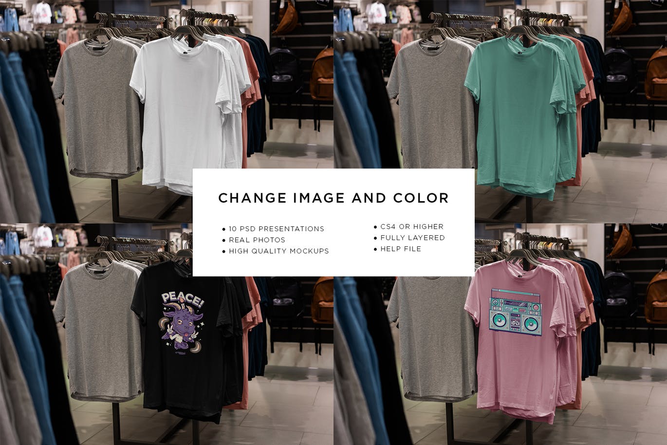 男士T恤货架陈列预览样机模板 T-Shirt Shopping Mock-Up Vol.2插图(12)