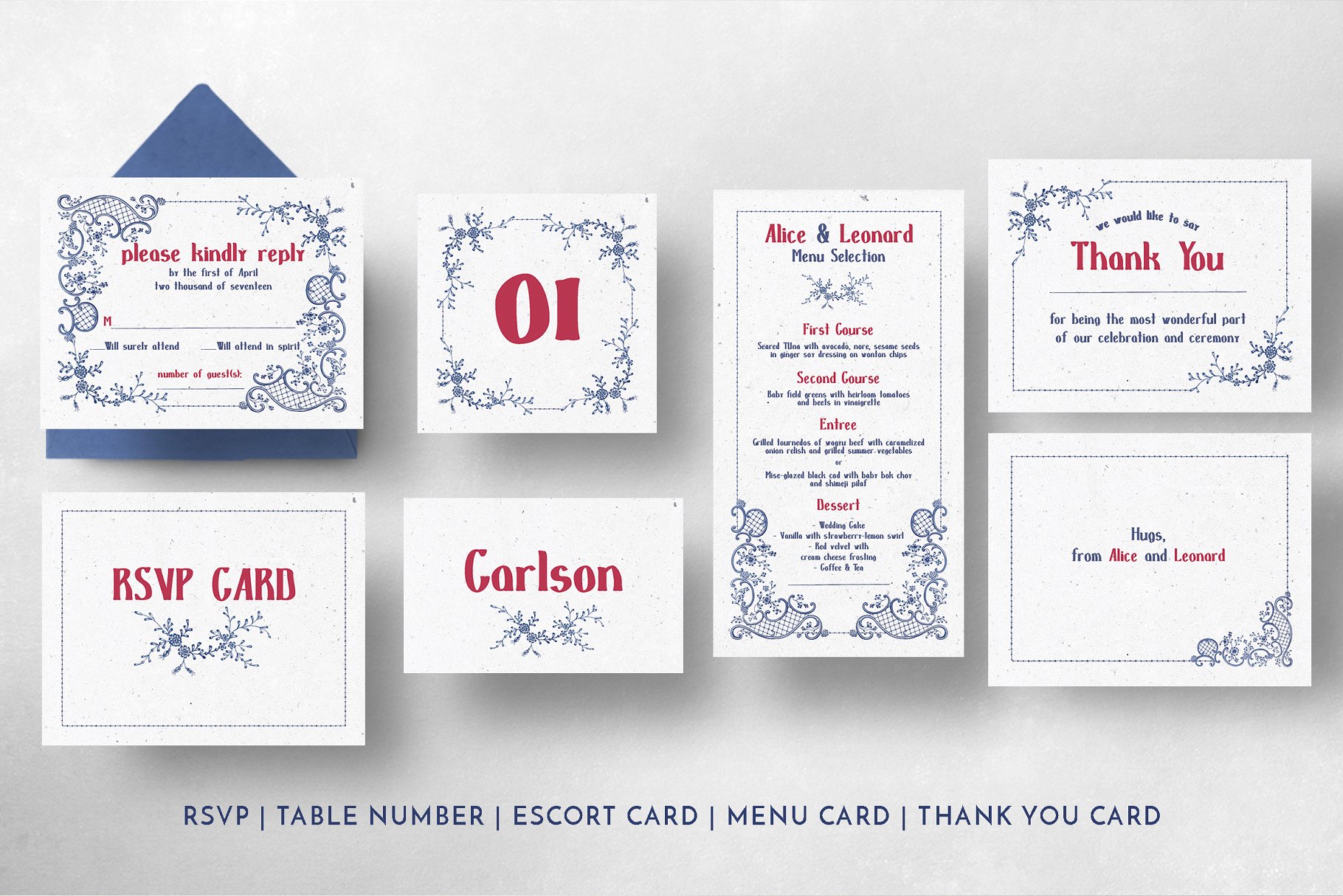 经典刺绣婚礼邀请函设计套装 Classic Embroidery Wedding Suite插图(7)