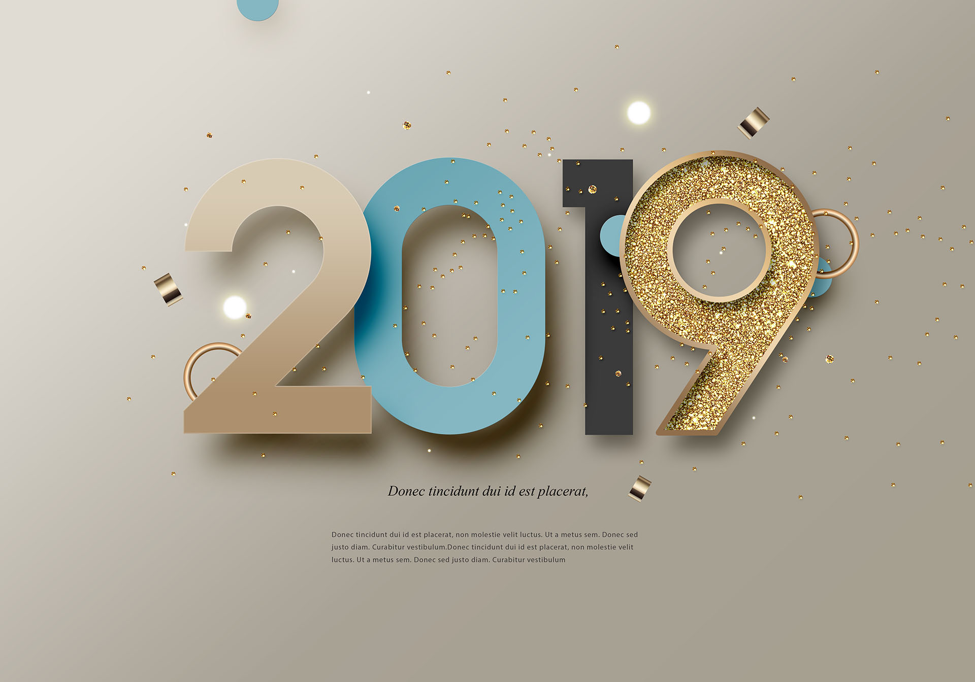 2019猪年数字创意图形素材PSD