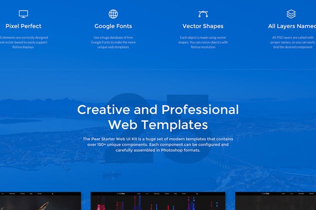 25套创意网站设计UI模板 The Pear Starter Web UI Kit插图(2)