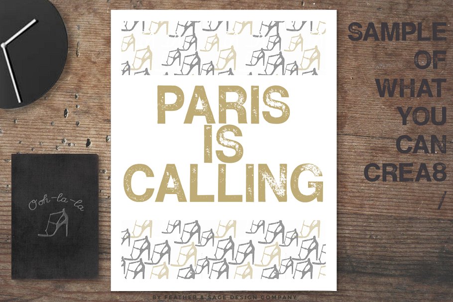 夏季巴黎时尚矢量元素插图 Summer In Paris Vector Graphics插图(4)