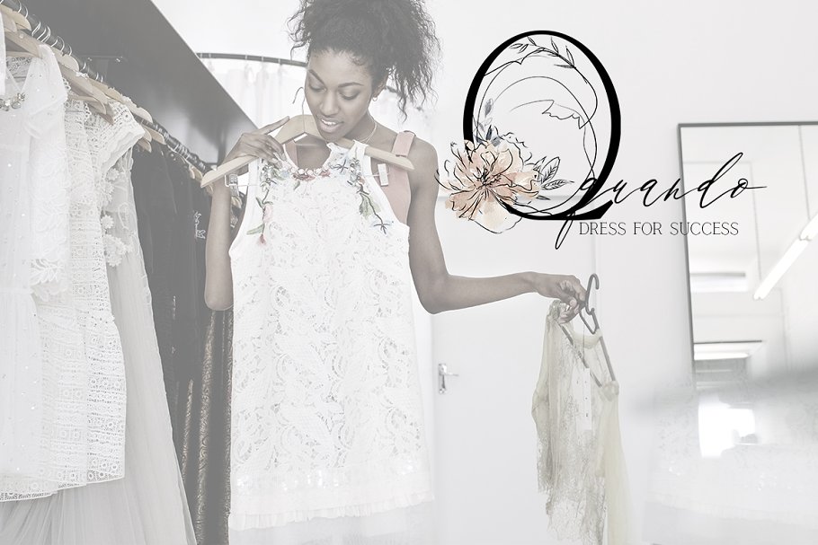 线条性感水彩花卉剪贴画、字体 Sensuale Watercolor Floral Clipart插图(9)