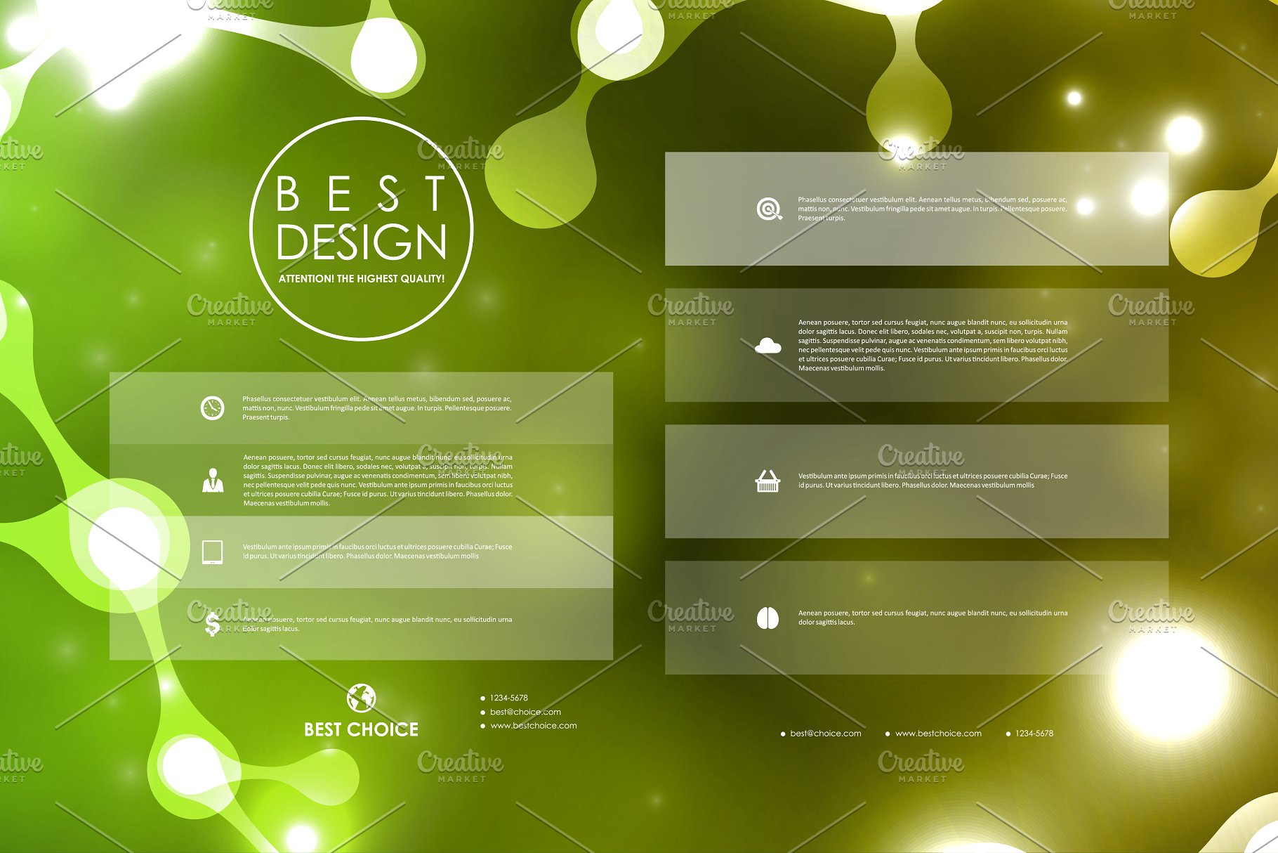 抽象图形蓝色背景小册子模板 Set of Abstract Brochures插图(4)