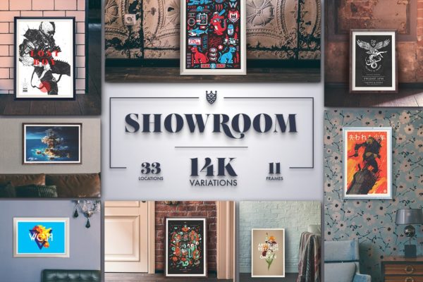 巨无霸14K超高分辨率相框场景样机模板 Showroom [15GB]