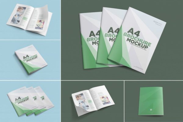 A4规格品牌杂志画册样机模板 6 A4 brochure mockup