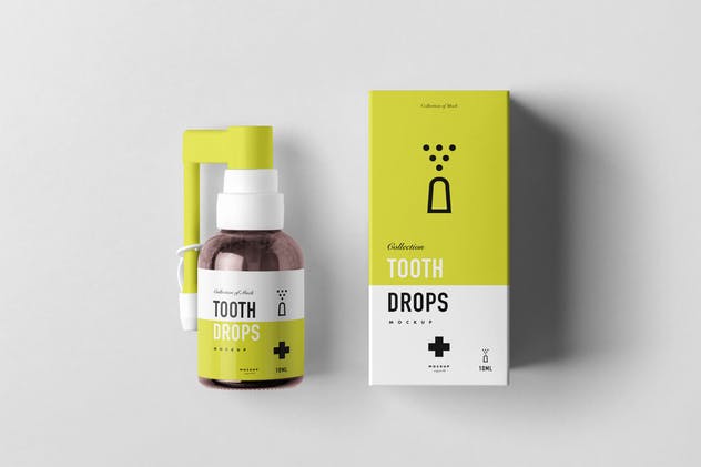 牙齿滴涂器滴瓶口腔药物包装样机模板 Tooth Drops Applicator Mock-up插图(9)