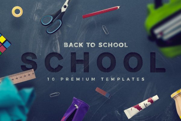 开学季校园主题场景巨无霸广告模板 Back To School – 10 Premium Hero Image Templates