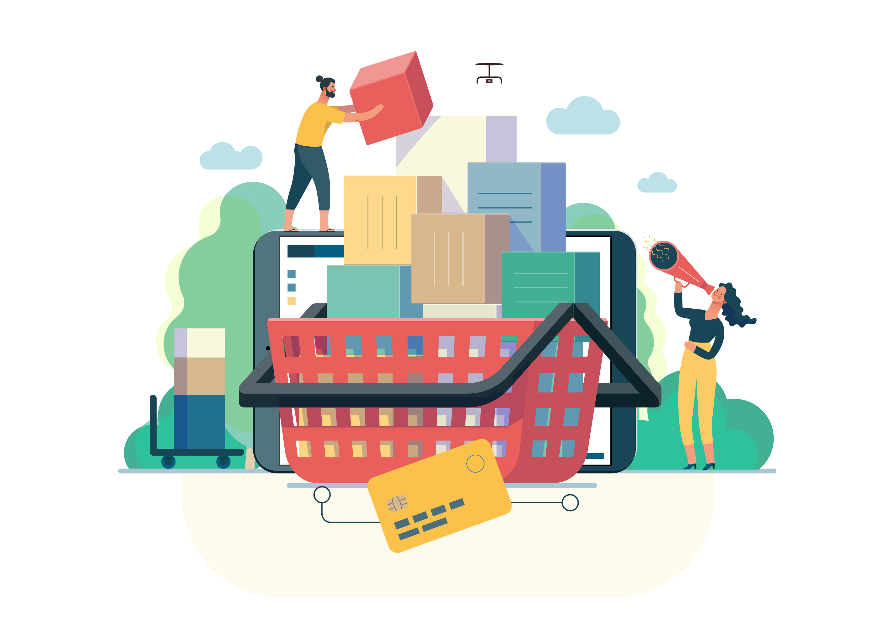 互联网多种商业业务概念扁平化插画下载[Ai]插图(15)