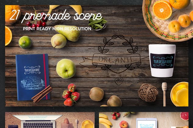 有机食品样机及巨无霸Hero场景模板 Organic Food Mockup & Hero Images Scene Generator插图(3)