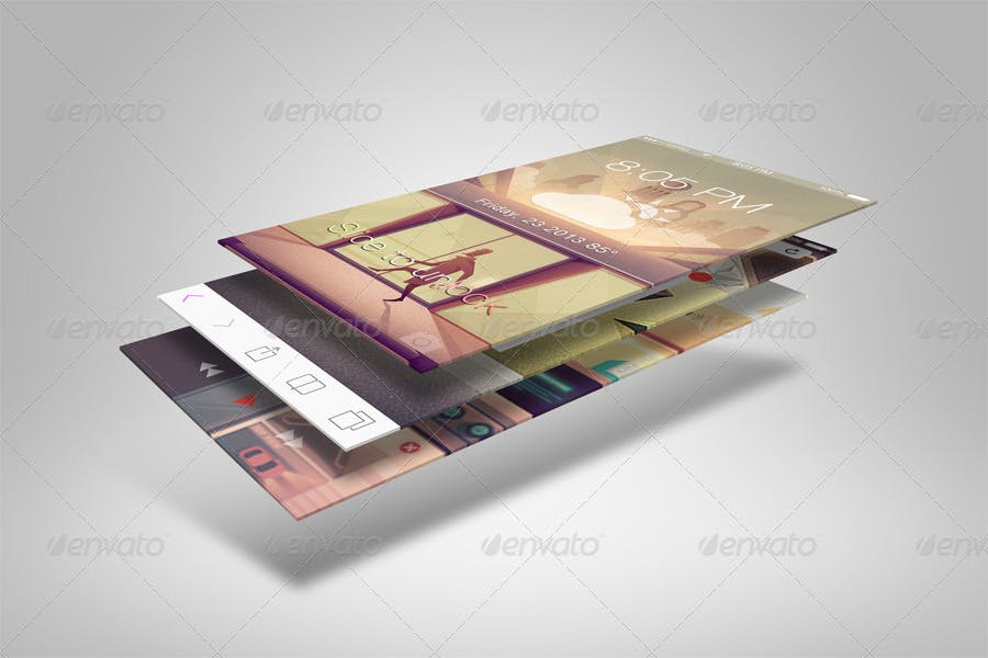 APP应用界面设计截图预览样机模板 Mobile App Screenshot Mockups插图(3)