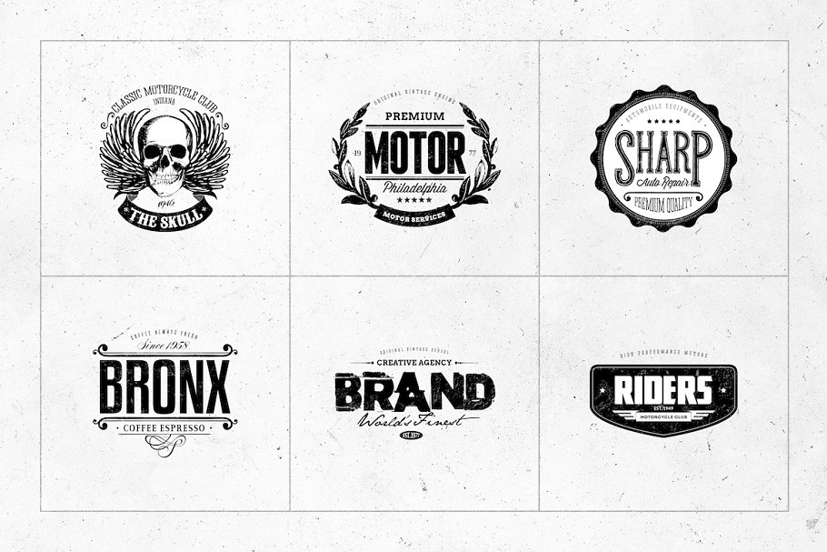 复古风格商标设计模板v3 Retro Logo Templates V.03插图(4)