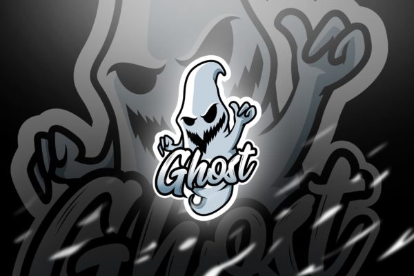 幽灵图案游戏竞技俱乐部战队队徽Logo模板 ghost – Mascot &amp; Esport Logo