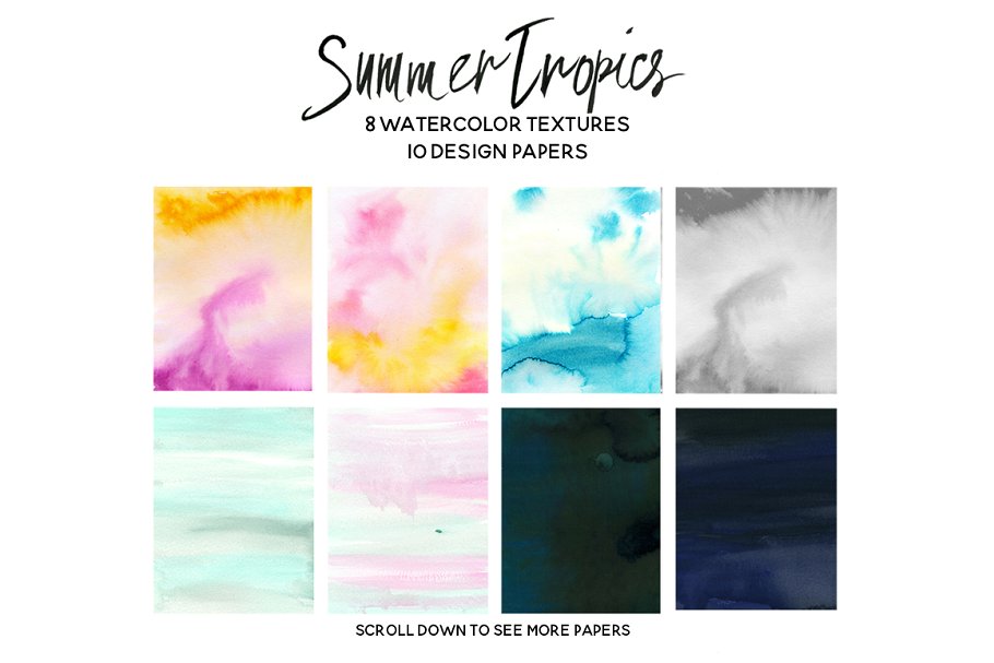 热带水彩花卉超级素材包[1.92GB] Tropic Watercolor Flowers & Animals插图(13)