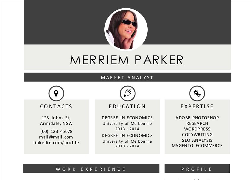 二合一照片简历模板 2 in 1 modern photo resume template插图(1)