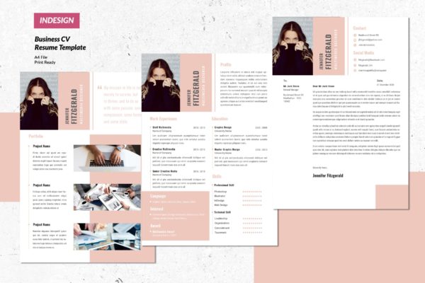 多项目经验个人履历表简历表设计模板v13 Multimedia Creative Resume Vol.13