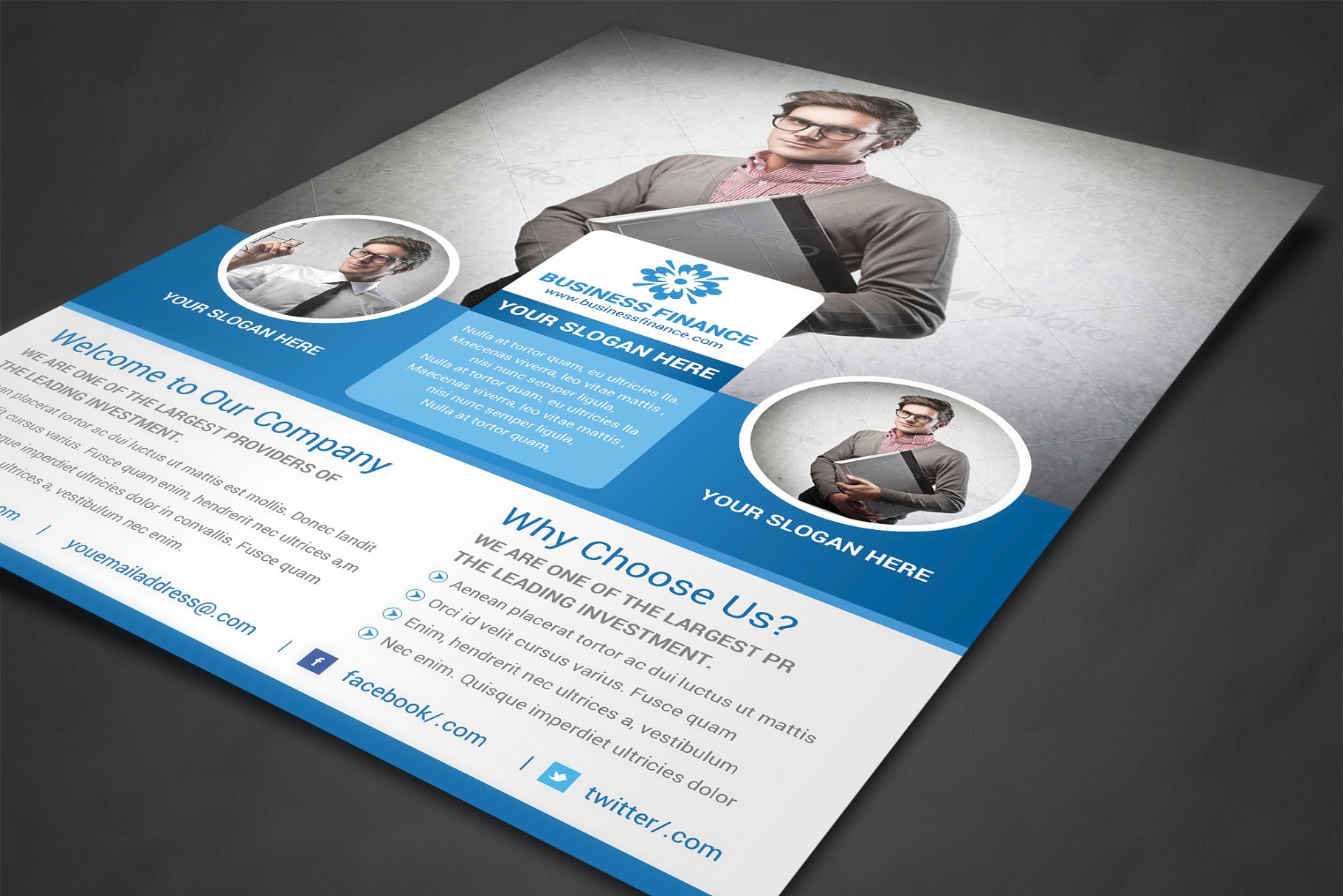 经典实用商务风格海报传单模板 Corporate Flyer插图(1)